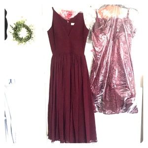 Dress the Population plunging chiffon midi dress